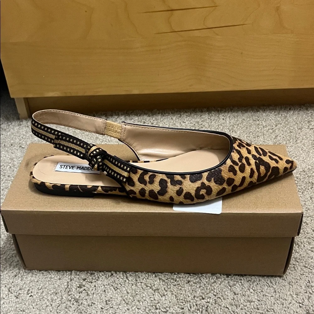 Steve Madden Leopard Print Pointed Toe Slingback Heels - Picture 8 of 8